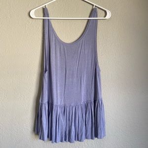 purple flowy tank